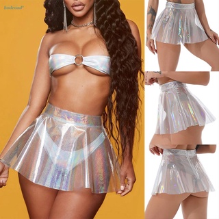 【HODRD】Women Mini Skirt High Waist Pleated Mini Skirts See Through Skirts Clubwear【Fashion Woman Men】