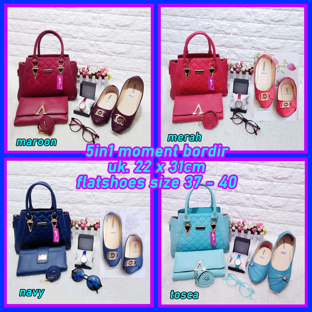 5-in-1 MOMENT EMBROIDERED FLATSHOES PACKAGE BAG