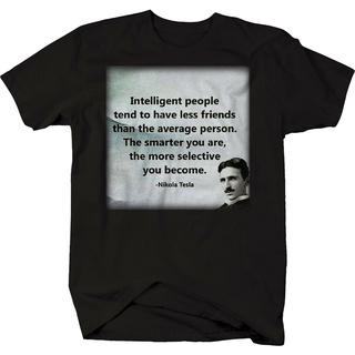 เสื้อยืดโอเวอร์ไซส์เสื้อยืด พิมพ์ลายคําคม Nikola Tesla อัจฉริยะ สําหรับเพื่อนS-4XL