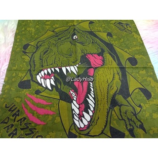 ผ้าเช็ดหน้า ลาย Jurassic Park จูราสสิคพาร์ค ไดโนเสาร์ ทีเร็กซ์ T-Rex Handkerchief  ผ้าเช็ดหน้า