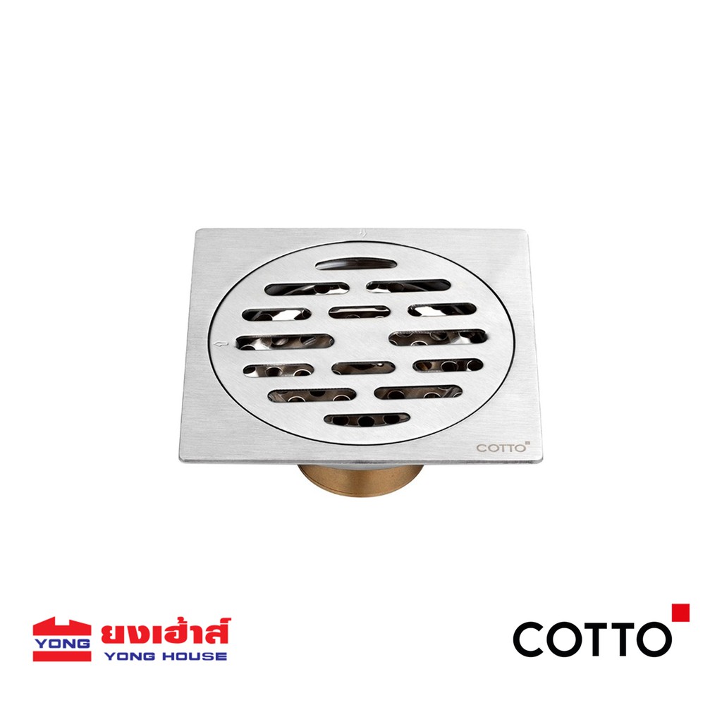 COTTO ตะแกรงน้ำทิ้งสเเตนเลสเหลี่ยมหน้าแปลน 4 นิ้ว รุ่น CT6404Z2P(HM) ตะแกรงน้ำทิ้ง