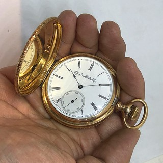 นาฬิกามือสอง ของแท้ นาฬิกาพกไขลาน ELGIN NATL WATCH CO, pocket watch 1900 ขนาดตัวเรือน 51 mm