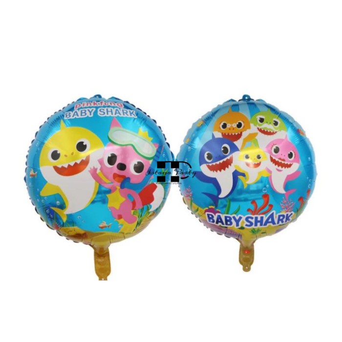 ลูกโป่งฟอยล์ทรงกลม Baby Shark / ลูกโป่งฟอยล์ฉลามทรงกลม