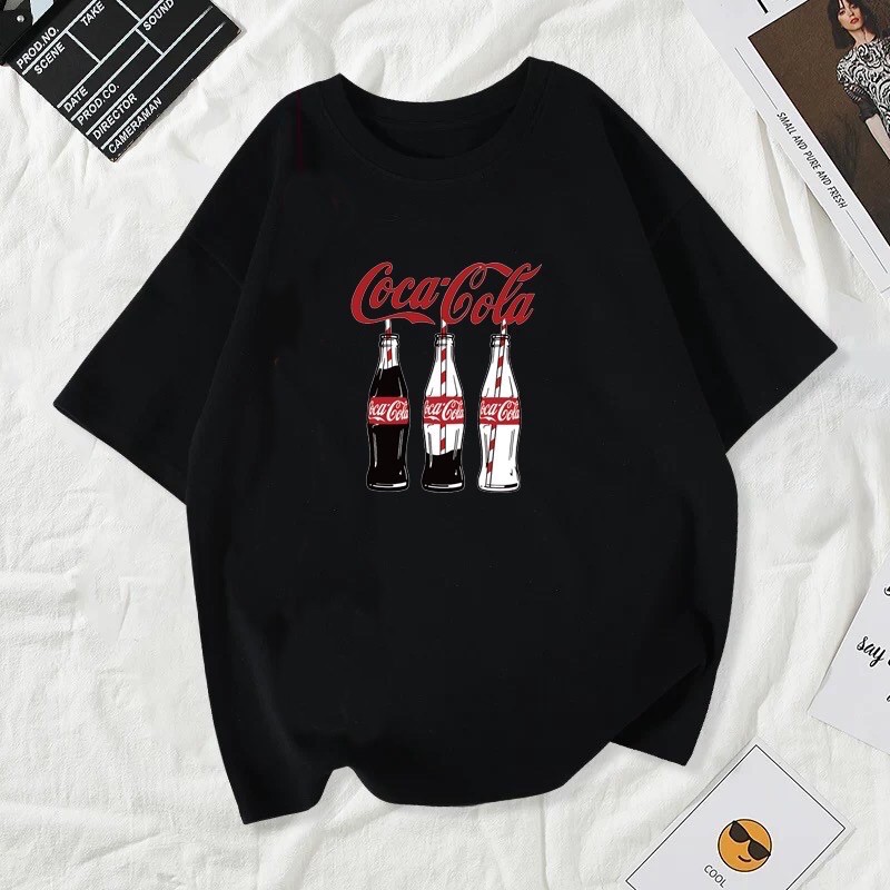 เสื้อยืดพิมพ์ลายด้านหน้า💢Cocacola