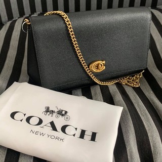 กระเป๋าcoachงานช้อป Coach Alexa Leather Chain Crossbody Clutch