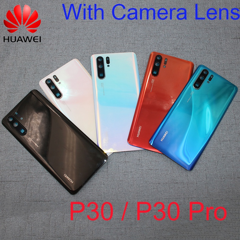 Huawei P30 Pro ฝาครอบกระจกด้านหลังฝาครอบแบตเตอรี่สําหรับ Huawei P30 ฝาครอบแบตเตอรี่ + เลนส์กล้อง
