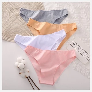 Allofme M-XXL กางเกงชั้นใน ผ้าฝ้าย ชุดชั้นใน เซ็กซี่ ระบายอากาศ สีพื้น สําหรับผู้หญิง