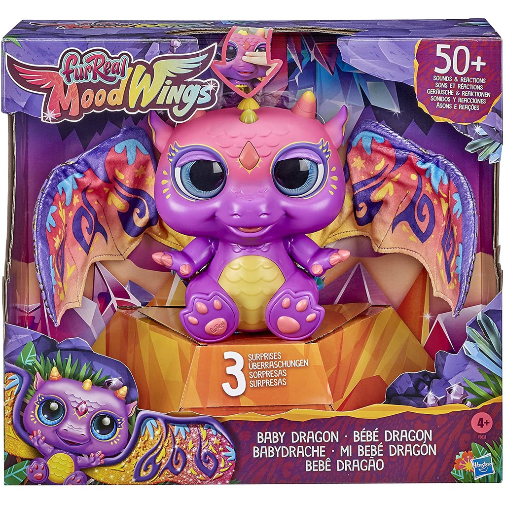 furReal Moodwings Baby Dragon Interactive Pet Toy, 50+ Sounds & Reactions, Ages 4 and Up