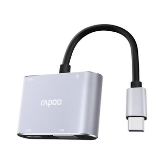 RAPOO Adapter(HDMI+VGA) Model : XD30-SILVER Description : XD30 USB-C Multi Function Adapter