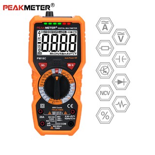 peakmeter ดิจิตอลมัลติมิเตอร์ pm 18 c กับ true rms ac/dc แรงดันไฟฟ้าความถี่อุณหภูมิ ncv