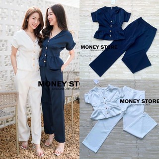 Code no:201224-Money set 2 ชิ้นผ้าลื่นเงา มีซับด้านใน งานผ้าดีมากๆ