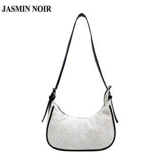 Jasmin NOIR กระเป๋าสะพายไหล่ กระเป๋าถือ ผ้าแคนวาส เรียบง่าย สําหรับสตรี