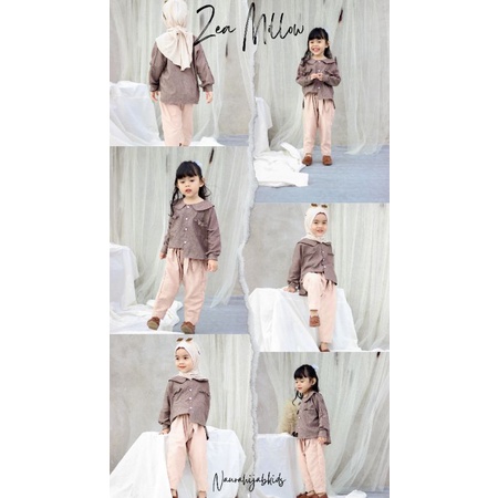 KEMEJA Naurahijabkids Zea ชุด Millow ชุดเด็กผ้าลูกฟูกกางเกง
