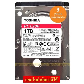 1 TB HDD NoteBook (ฮาร์ดดิสก์โน๊ตบุ็ค) TOSHIBA HDWL110 (PC L200) 2.5"  Buffer 128MB/5400RPM /SATA3 - ประกัน 3 ปี