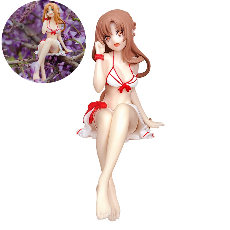 โมเดลฟิกเกอร์ PVC อนิเมะ Sword Art Online Yuuki Asuna Sitting Posture Noodle Stopper Sexy Girls ขนาด