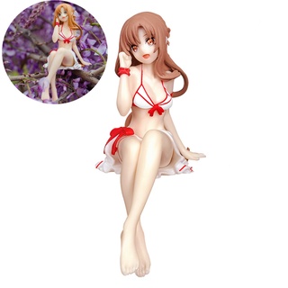 โมเดลฟิกเกอร์ PVC อนิเมะ Sword Art Online Yuuki Asuna Sitting Posture Noodle Stopper Sexy Girls ขนาด 13 ซม. ของเล่นสะสม สําหรับเด็ก