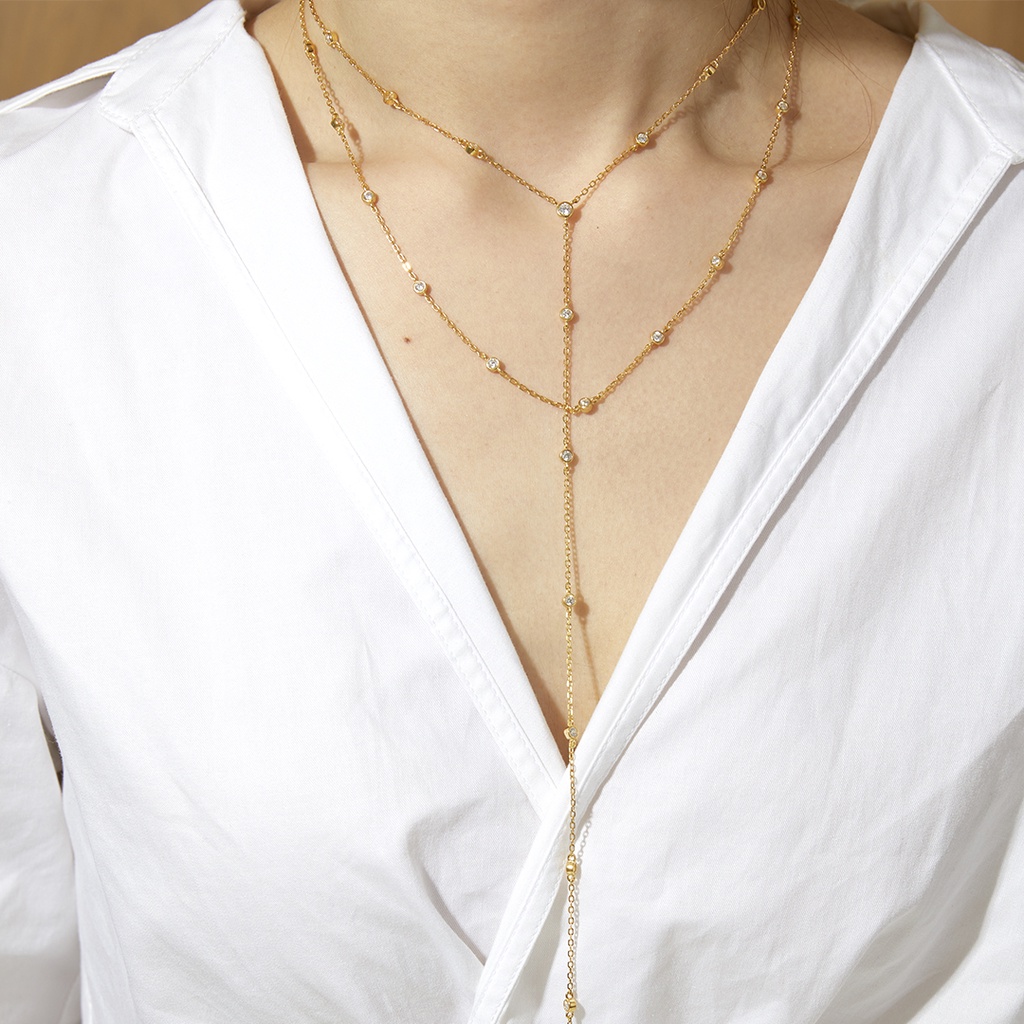 Swan قلادة لاريات فضة حقيقية بالزركون — صورة 6
