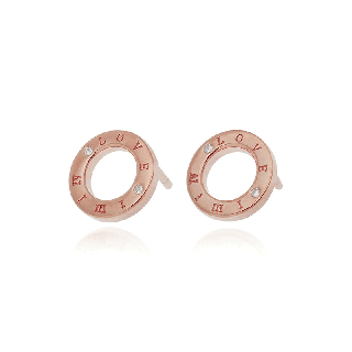 Jewelry Buffet Love Forever Earrings with Sterling Silver 925 and Rose Gold 18K Plated (เงินแท้)