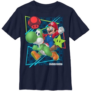 ผ้าฝ้ายคอกลม100%cotton เสื้อยืดผู้ชาย Boys Nintendo Mario Yoshi Adventure T-Shirt men เสื้อ ยืด ผู้ชาย คอกลม โอเวอร์ ไซ