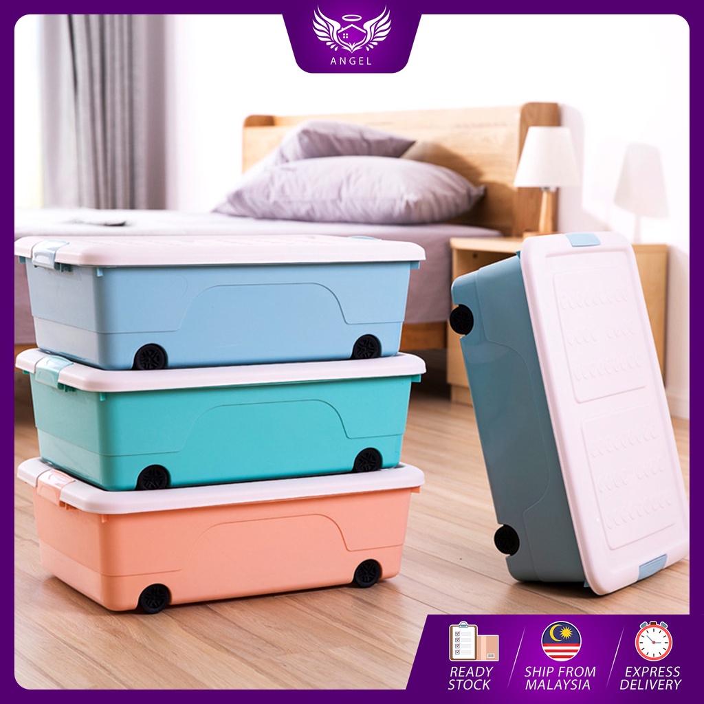 Angel (ชุด 2 ชิ้น) Korea Under Bed Box กล่องเก็บของในห้องนอน Viral Children Kid Toy Storage Bracelet