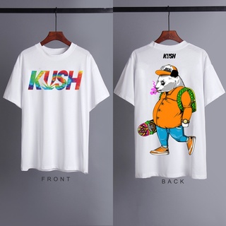 เสื้อยืดแฟชั่น - KUSH รูปแบบการ์ตูนวินเทจแรงบันดาลใจผ้าฝ้ายถนนท็อปส์ซูแฟชั่นสําหรับผู้ชาย oversize