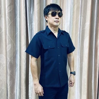 เสื้อซาฟารี เสื้อคนขับรถ แบบมีบ่าและไม่มีบ่าใส่อินธนู สีดำ-สีกรม (มีชำระปลายทาง)