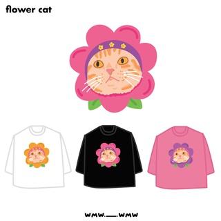 flower head cat T-shirt