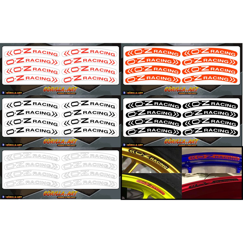 สติ๊กเกอร์ติดวงล้อ ติดขอบล้อ o.z racing v-2 Sticker เกรดพรีเมี่ยม oz racing