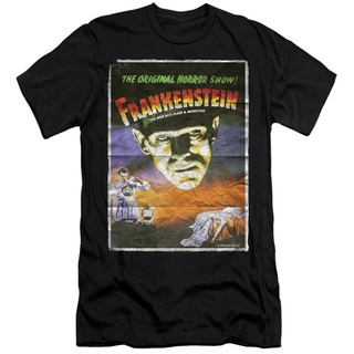 คอลูกเรือเสื้อยืดผ้าฝ้าย พิมพ์ลายโปสเตอร์ Frankenstein Premium Canas Moie สีดํา CGdpgm70IKgpkm84S-5XL