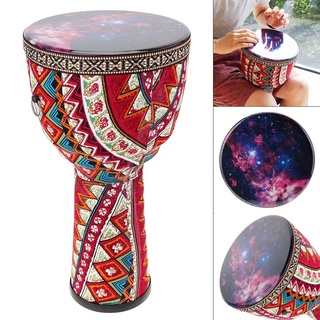 กลองแอฟริกัน Djembe Drum Drum 8.5 นิ้ว สีสันสดใส ศิลปะ ABS Barrel PVC Starry Sky Skin
