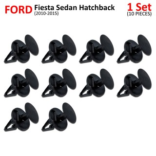 พลาสติก กิ๊บบังฝุ่น 10 ตัว สีดำ สำหรับ Ford Fiesta Sedan Hatchback ปี 2010-2015