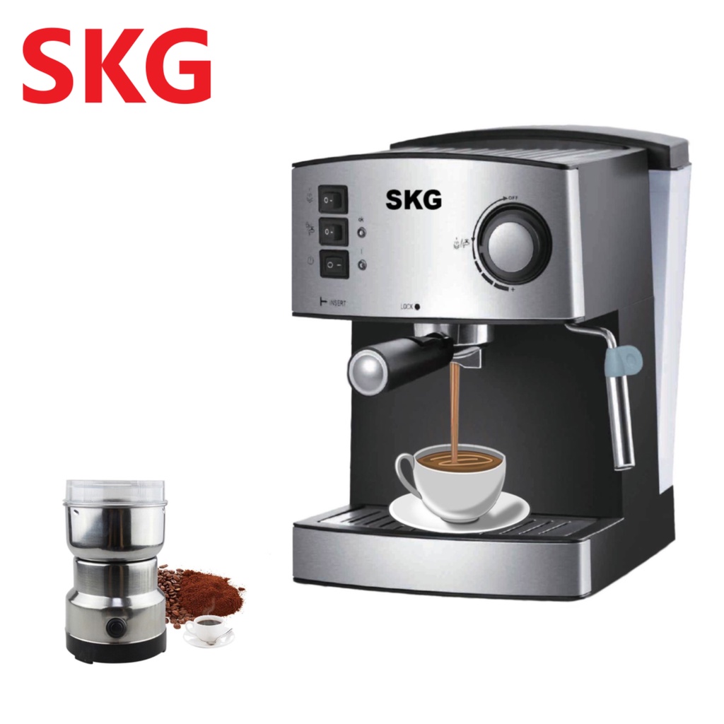 Skg เครื่องชงกาแฟสด รุ่น Sk-1205 แถมฟรี!! ก้านชงกาแฟ,ถ้วยกรองกาแฟขนาด 2  คัพ,ช้อนตักกาแฟ รับประกัน 1 ปี | Shopee Thailand