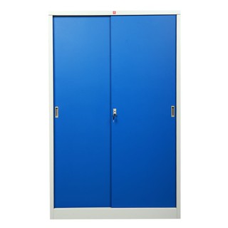 File cabinet HIGH CABINET STEEL KSS-120K-RG BLUE Office furniture Home &amp; Furniture ตู้เอกสาร ตู้เหล็กสูงบานเลื่อนทึบ LUC