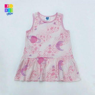 KiddeeCrew เสื้อกล้ามกระโปรงเด็กสีชมพูลายปลา Pink fish pattern Tunic Top เหมาะสำหรับอายุ 1-8 ปี