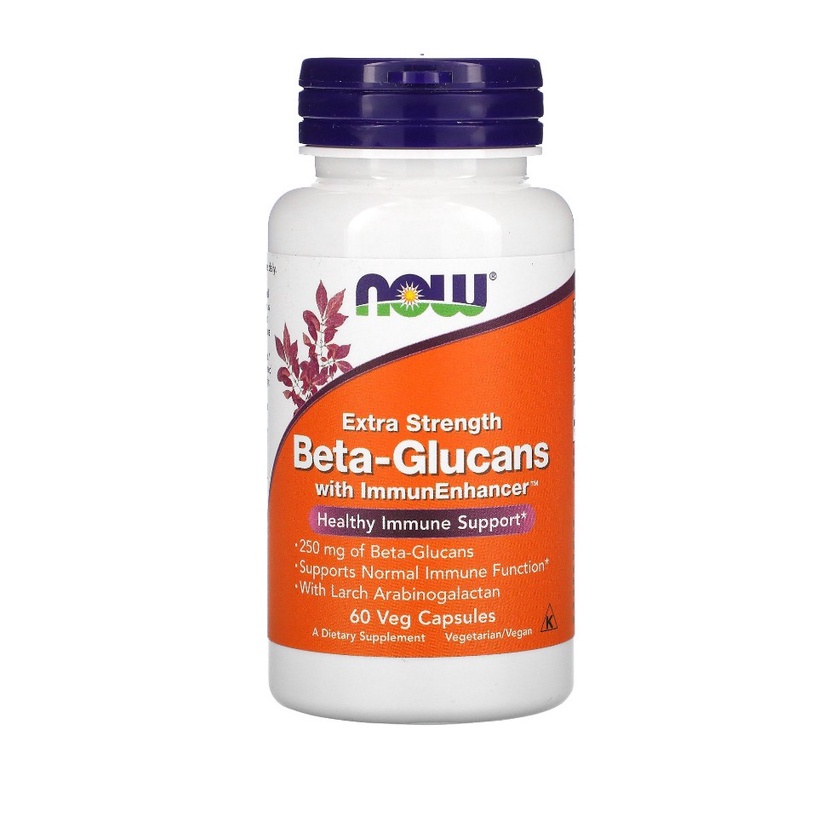 ยีสต์เบต้ากลูแคน Now Foods, 60 แคปซูล (Extra Strength Beta-Glucans with ImmuEnhancer) จากอเมริกาแท้