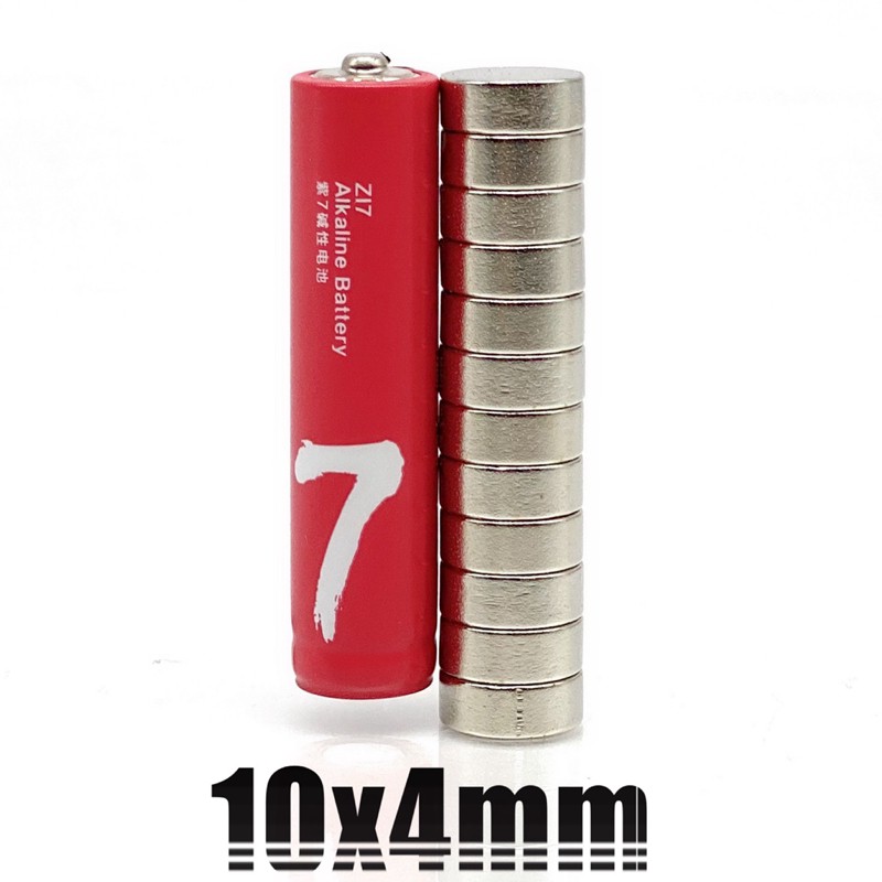 10ชิ้น แม่เหล็กนีโอไดเมียม 10x4มิล กลมแบน 104มิล Magnet รูปที่ 3