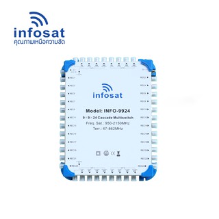 INFOSAT Cascade Multi-Switch INF-9924 สำหรับ 4 จานดาวเทียม 1 เสาอากาศ 24 จุดรับชมอิสระ