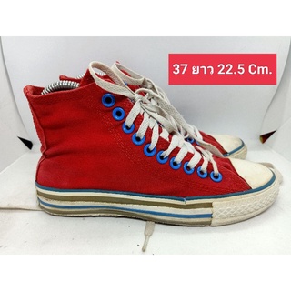 Converse 37 ยาว 22.5 Cm.รองเท้ามือสอง  ผ้าใบ แฟชั่น วินเทจ สายเซอร์