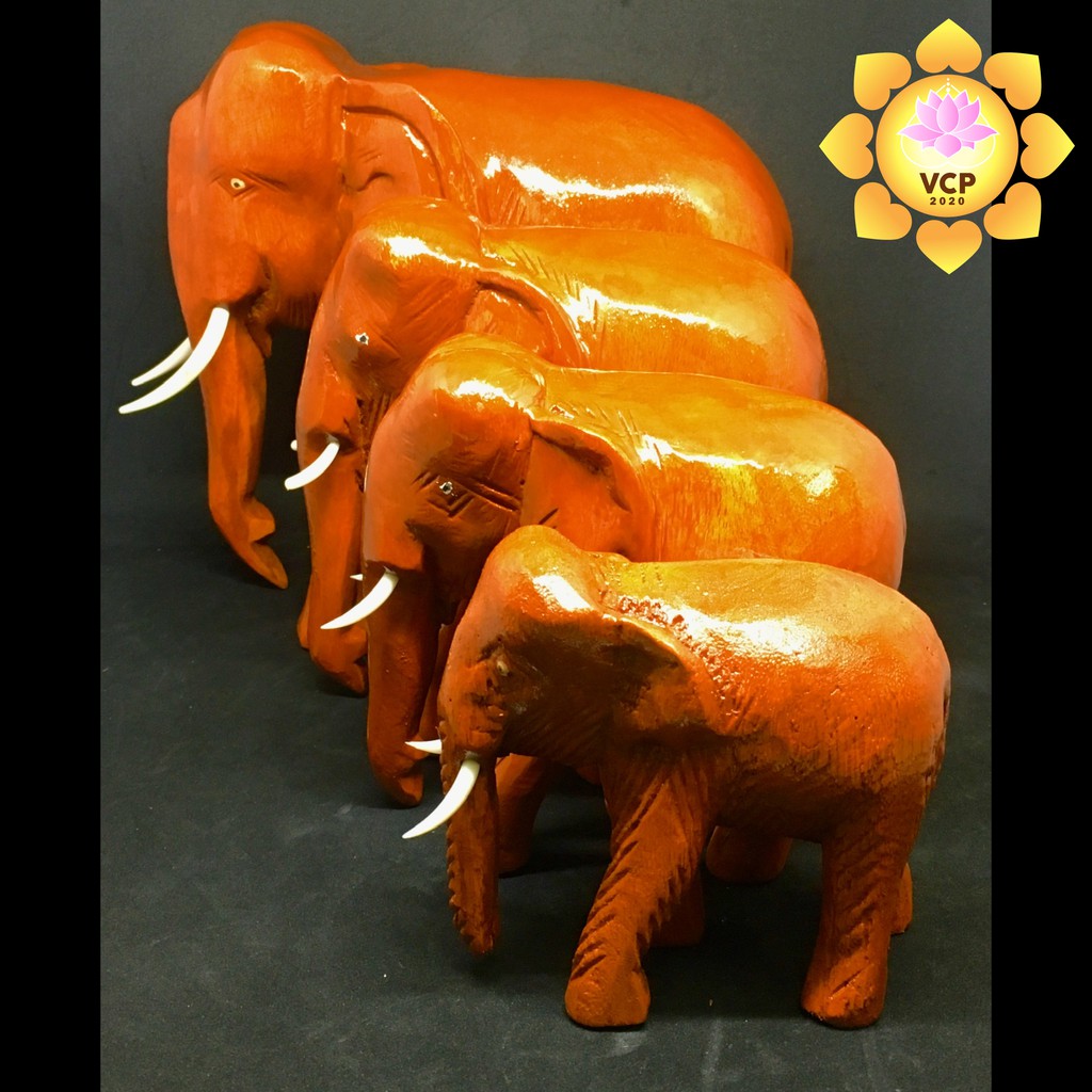 ช้างไม้ (คู่) ขนาด4/5/6/8นิ้ว ช้างแก้บน