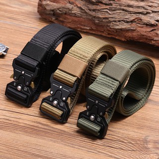 เข็มขัดผู้ชาย เข็มขัด ผู้ชาย Men Military Belt Buckle Adjustable Combat Rescue Rigger Tool Waistband Tactical BLACK  125