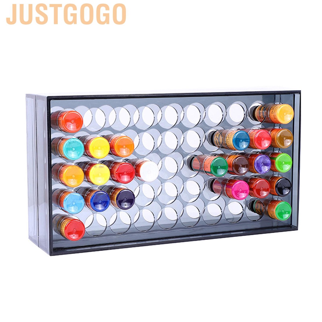 Justgogo 50 Holes Tattoo Bottle Rack Wall Mounted PC Black Anti Fall ...