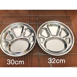 🔥🔥👍 （ราคาส่ง55บ）ถาดหลุม สแตนเลสอย่างหนาไม่ขึ้นสนิม 32cm（350g/ใบ)