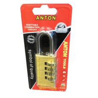 Anton - กุญแจล็อคทองเหลืองแบบใส่รหัส 4 หลัก /Anton - Brass 4-Digit Combination Padlock