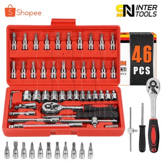 InnTech King Tools ชุดเครื่องมือ ประแจ ชุดบล็อก 46 ชิ้น แกน 1/4 นิ้ว Socket Set บล็อก ไขควง รุ่น WKT-46PCS