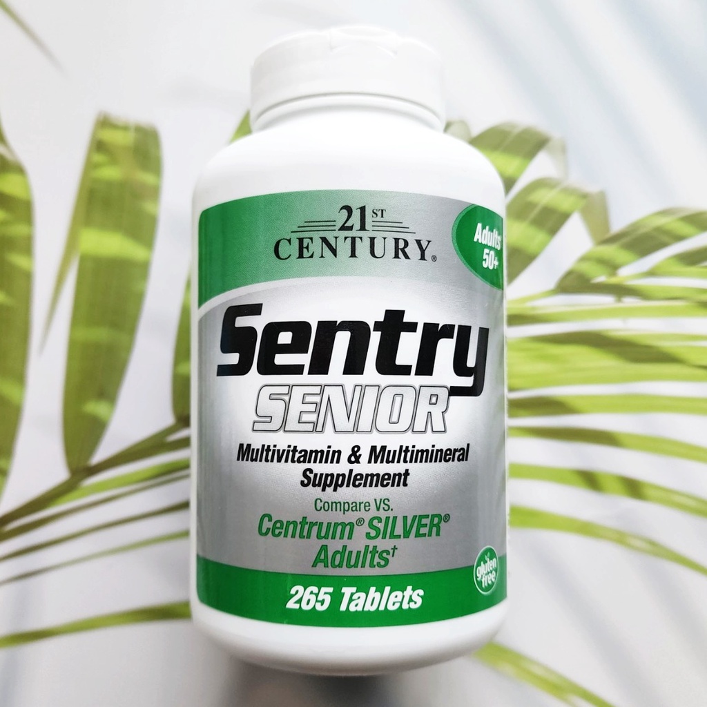 Sentry Senior, Multivitamin & Mineral Supplement, Adults 50+, 265 เม็ด (21st Century) วิตามินและแร่ธ