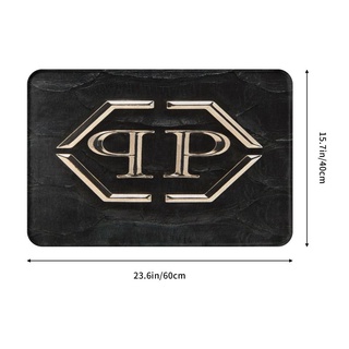 พรมเช็ดเท้า พรมเช็ดเท้า กันลื่น ลายโลโก้ Philipp Plein ขนาด 40x60 ซม. สําหรับตกแต่งบ้าน สวน ทางเข้า ห้องครัว