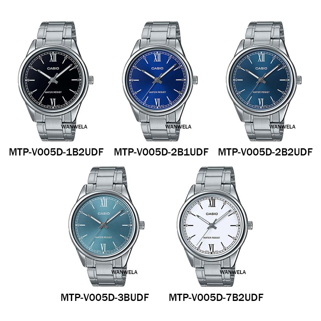 [ใส่โค้ดลดเพิ่ม 40.-*] ของแท้ นาฬิกาข้อมือ Casio ผู้ชาย รุ่น MTP-V005 สายสแตนเลส