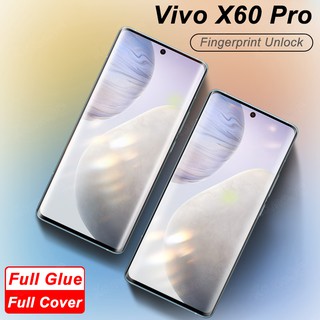 ( ปลดล็อคลายนิ้วมือ ) ฟิล์มกระจกนิรภัยกันรอยหน้าจอสําหรับ Vivo X60 X50 Pro Plus X60Pro X50Pro X60Pro+