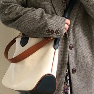 ☒❃MZ HOUGE hit color tote canvas bag กระเป๋าเดินทางขนาดใหญ่ความจุหญิง 2021 ใหม่แฟชั่นกระเป๋าสะพายข้างเดียว