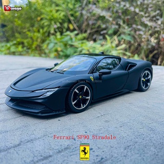 โมเดลรถยนต์ Bburago 1:24 Ferrari SF90 Stradale แบบโลหะ ของเล่นสําหรับเด็ก